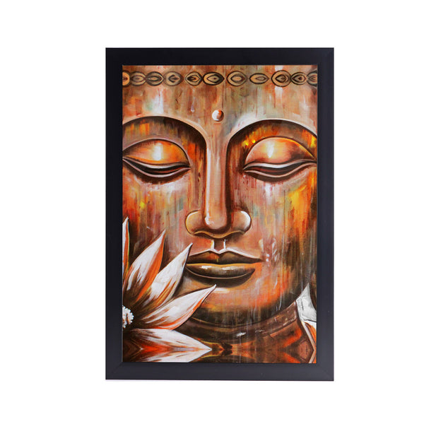 Lotus Buddha Meditation Acrylic Art Print with Frame