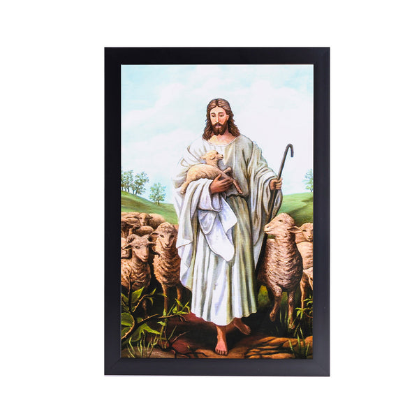 Jesus Christ Sheep Acrylic Art Print with Frame