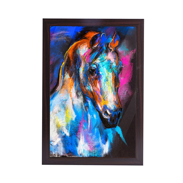 Horse Modern Acrylic Art Print with Brown Frame