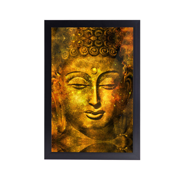 Gautam Buddha Meditation Acrylic Art Print with Black Frame