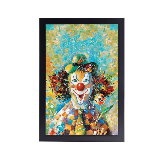 Joker Laughing Acrylic Art Print with Black Frame