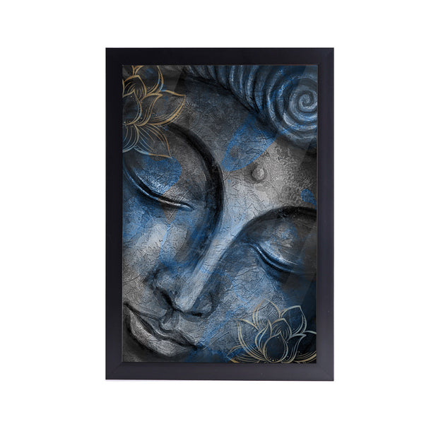 Budhha Flower Acrylic Art Print with Black Frame