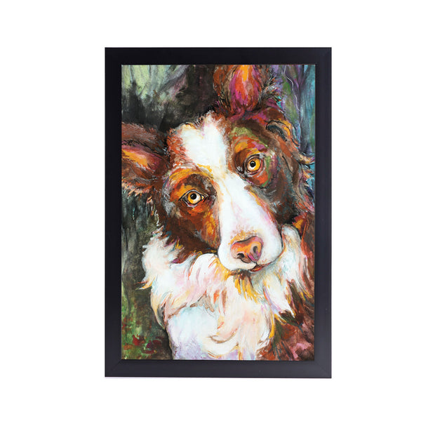 Said Face Dog Acrylic Art Print with Black Frame