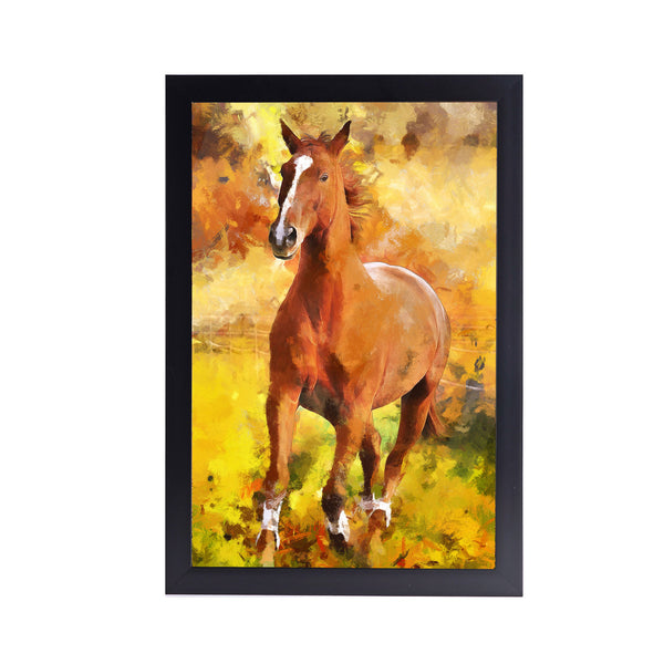 Running Horse Acrylic Art Print with Black Frame