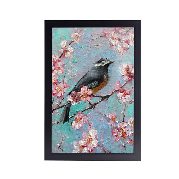 Oil Painting Heaven Bird Acrylic Art Print with Black Frame