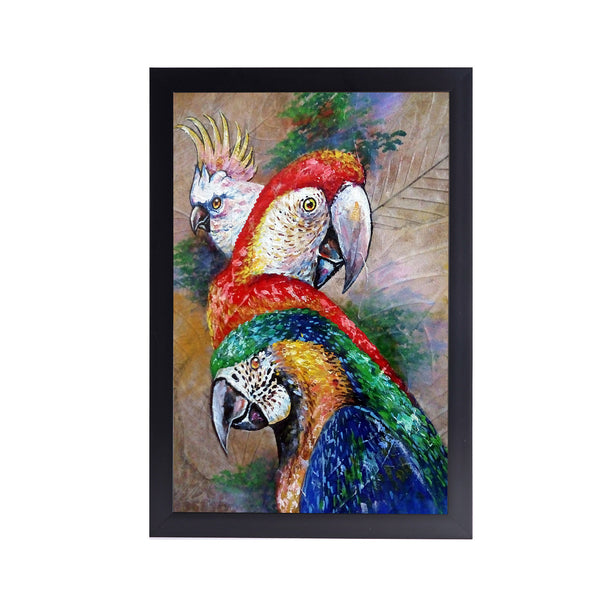 Parrot Coloured Acrylic Art Print with Black Frame