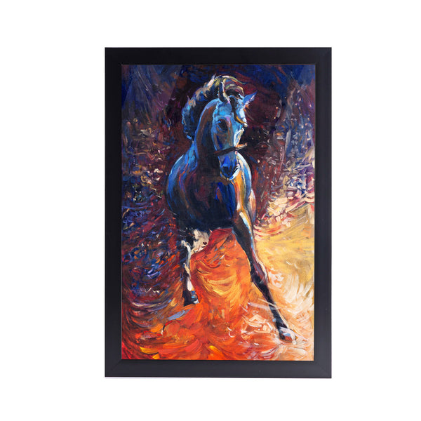 Modern Horse Acrylic Art Print with Black Frame