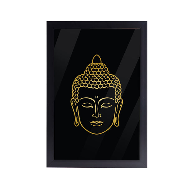 Buddha Contemporary Acrylic Art Print with Black Frame