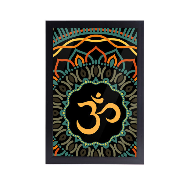 Om Wall Acrylic Art Print with Black Frame